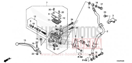 MAITRE-CYLINDRE DE FREIN AVANT CYLINDRE (CBR250R/300R) CBR300RG de 2016
